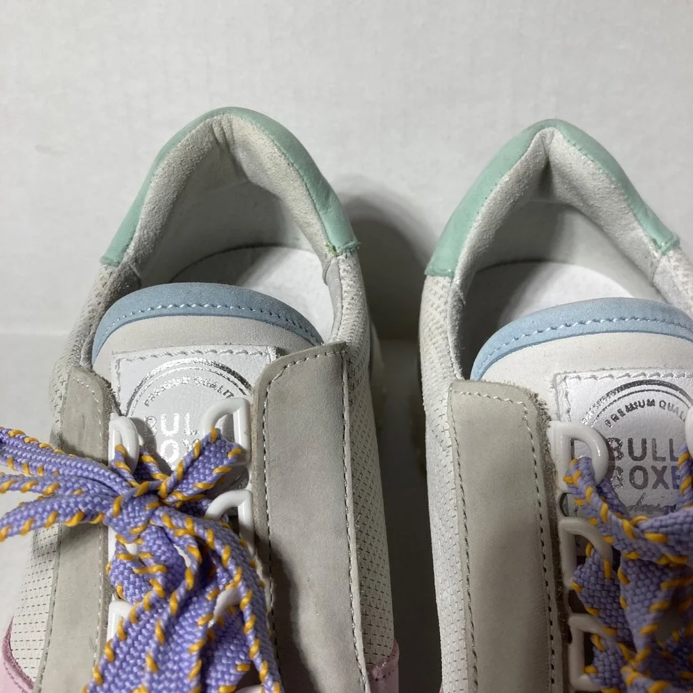 NWOB Bull boxer Women's Caroline Sneaker‎ Shoes Grey Green Pink size 10 M